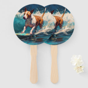 Éventail Peinture de surf de plage de Bull Terrier