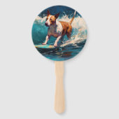 Éventail Peinture de surf de plage de Bull Terrier (Devant)