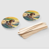 Éventail Peinture de surf sur la plage de Beagle (Non-assemblé)