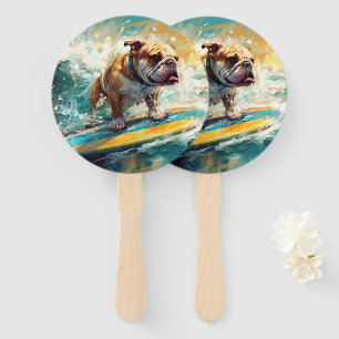 Éventail Peinture de surf sur la plage de Bulldog
