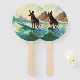 Éventail Peinture de Surf sur Plage de Kelpie Australien