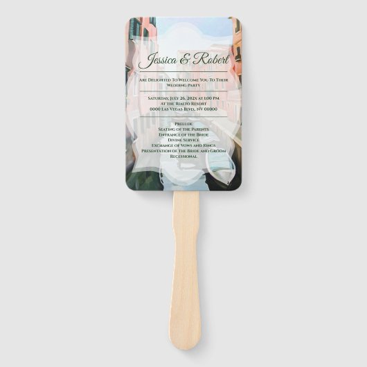 Éventail Peintures de Venise, Italie (Devant)