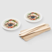 Éventail Pekingese Christmas Wreath Festive Pup (Non-assemblé)