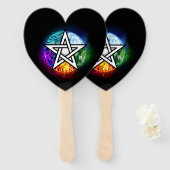 Éventail pentagramme du Wiccan (Devant et derrière)