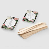 Éventail Peonies blanches roses Fleurs Mariage Black Progra (Non-assemblé)