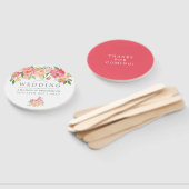 Éventail Peonies d'aquarelle de printemps Mariage Merci (Non-assemblé)