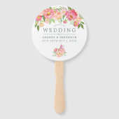 Éventail Peonies d'aquarelle de printemps Mariage Merci (Devant)