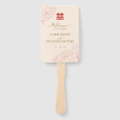 Éventail Peony Double Happiness Wedding Program & Timeline (Devant)