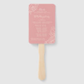 Éventail Peony Double Happiness Wedding Program & Timeline (Dos)