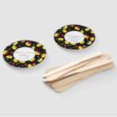 Éventail Pépites Floral Gras Mariage Striant rond (Non-assemblé)