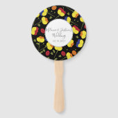 Éventail Pépites Floral Gras Mariage Striant rond (Devant)