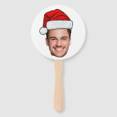 Éventail Père Noël Chapeau de Noël Photo de Visage Personna (Devant)