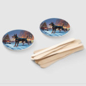 Éventail Période de fêtes de Noël Doberman (Non-assemblé)