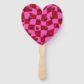 Éventail Personalized Cherry Gingham Retro Custom Name (Dos)