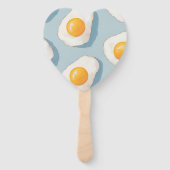 Éventail Personalized Fried Egg Pattern Fun Blue Funny (Dos)