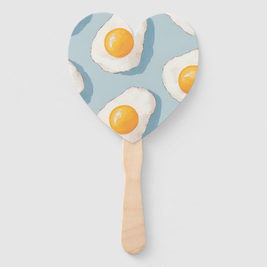 Éventail Personalized Fried Egg Pattern Fun Blue Funny (Dos)