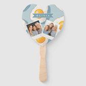 Éventail Personalized Fried Egg Pattern Fun Blue Funny (Devant)