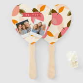 Éventail Personalized Peach Pattern Cute Retro Summer (Devant et derrière)