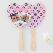 Éventail Personalized Pink Evil Eye Pattern Gifts With Name (Devant et derrière)