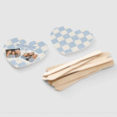 Éventail Personalized Preppy Soft Blue Fuzzy Argyle Name (Non-assemblé)