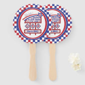 Éventail Personalized USA 250–Patriotic Retro Marquee (Devant et derrière)