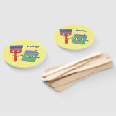 Éventail Personnages de peinture et de pinceau mignons (Non-assemblé)