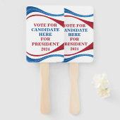 Éventail Personnalisé Ajoutez Votre Propre Rallye Candidat  (Devant et derrière)