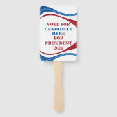 Éventail Personnalisé Ajoutez Votre Propre Rallye Candidat  (Dos)