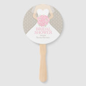 Éventail personnalisé robe rose blanc pour enterre (Dos)