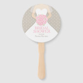 Éventail personnalisé robe rose blanc pour enterre (Devant)