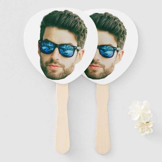 Éventail Personnalisé Visage Anniversaire Favoris Bachelor (Devant et derrière)