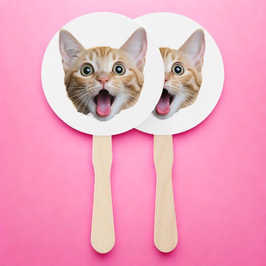 Éventail Personnalisé Visage Chat Papa New Papa fête Annive