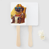 Éventail Pharaoh Pug � Chien de l'Égypte antique (Devant et derrière)