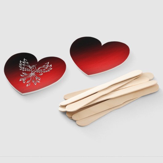 Éventail Phoenix Blanche se lève Rouge n Cendres Noires (Non-assemblé)