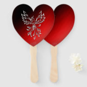 Éventail Phoenix Blanche se lève Rouge n Cendres Noires (Devant et derrière)