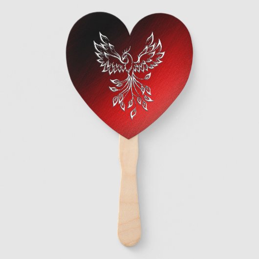 Éventail Phoenix Blanche se lève Rouge n Cendres Noires (Devant)