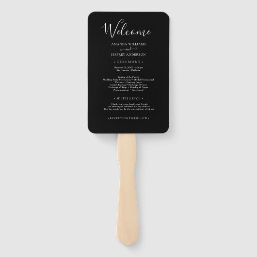 Éventail Photo Collage noir et blanc Programme de mariage m (Dos)