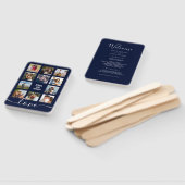 Éventail Photo Collage Programme de mariage bleu de la Mari (Non-assemblé)