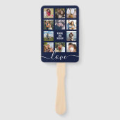 Éventail Photo Collage Programme de mariage bleu de la Mari (Devant)