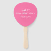 Éventail Photo d'anniversaire rose personnalisée (Dos)