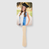 Éventail Photo de graduation géométrique moderne en noir et (Dos)