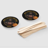 Éventail Photo de joueur de basket-ball au lycée en or noir (Non-assemblé)