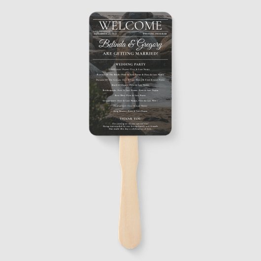 Éventail Photo de journal Programme de mariage Editorial de (Dos)