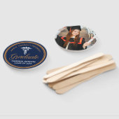 Éventail Photo de l'école Médicale d'or bleu marine (Non-assemblé)