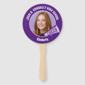 Éventail Photo de meneuse de claque Violet Esprit de Lycée (Dos)