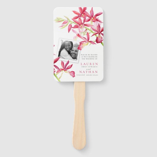 Éventail Photo du programme de mariage de l'aquarelle de l' (Devant)