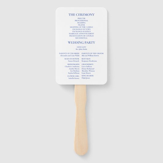 Éventail Photo Dusty Blue Crest Floral Mariage (Dos)