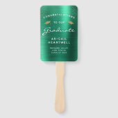 Éventail Photo Emerald Green Metallic Graduation 2025 (Devant)