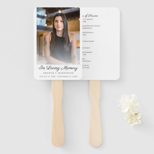 Éventail Photo en mémoire d'amour Commande simple (Devant et derrière)