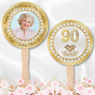 Éventail Photo Favoris Personnalisés pour le 90e anniversai